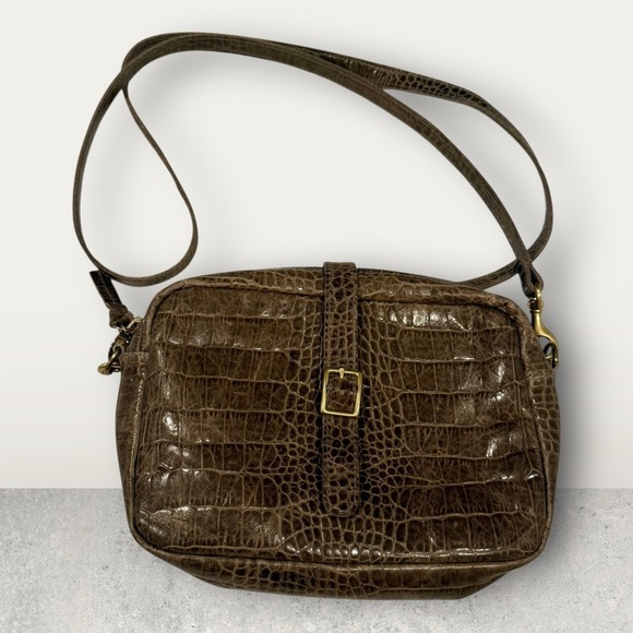 Clare V. Handbags - Clare V. Camera crocodile Leather Crossbody Bag